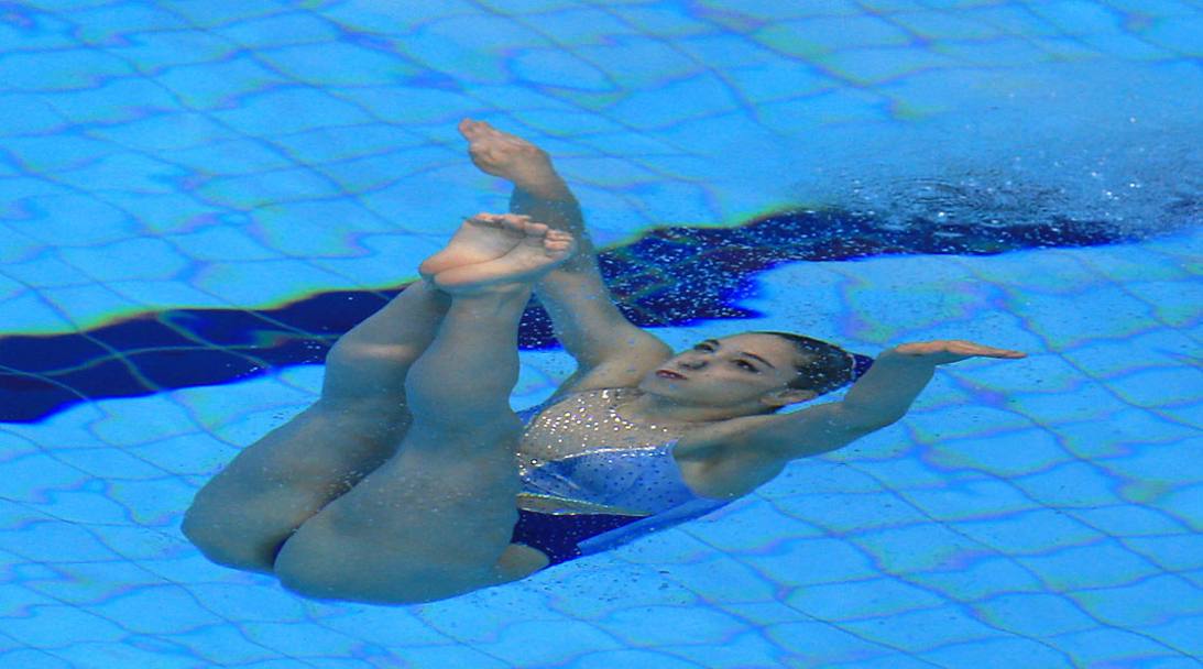 La croata Rebecca Domika in gara agli europei di tuffo e nuoto sincronizzato (LaPresse)